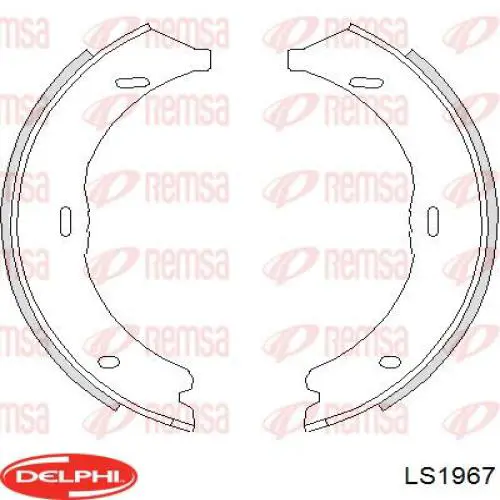 Тормозные колодки стояночного тормоза Delphi LS1967 цена, от 28.18 USD