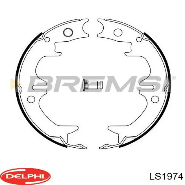 Тормозные колодки стояночного тормоза Delphi LS1974 цена, от 17.58 USD