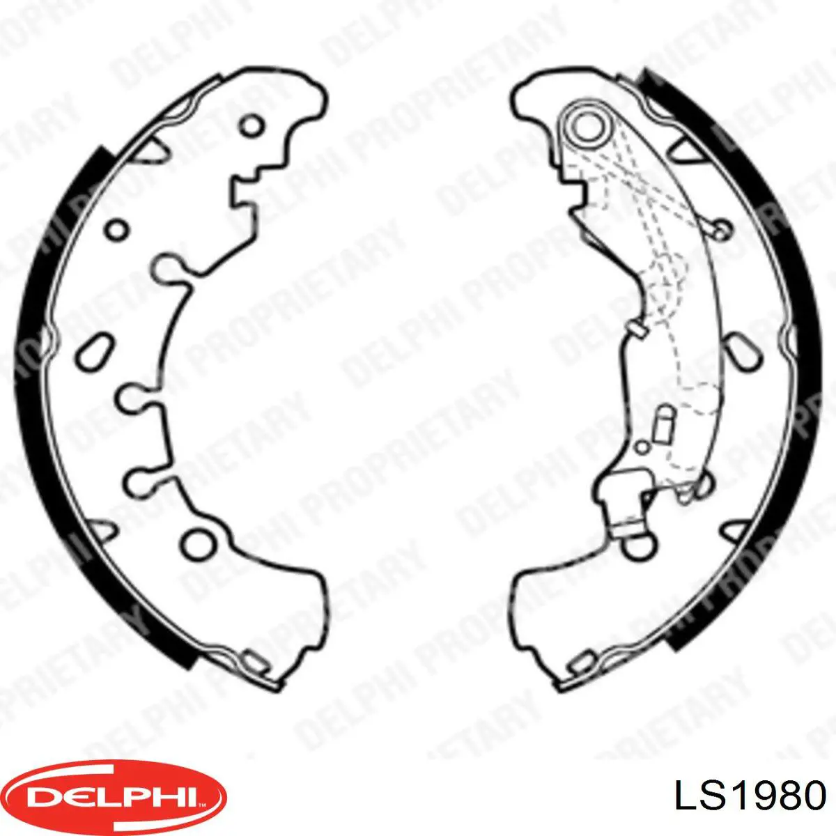 LS1980 Delphi задние барабанные колодки