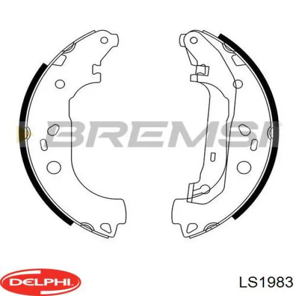 Купить LS1983 Delphi Задние барабанные тормозные колодки