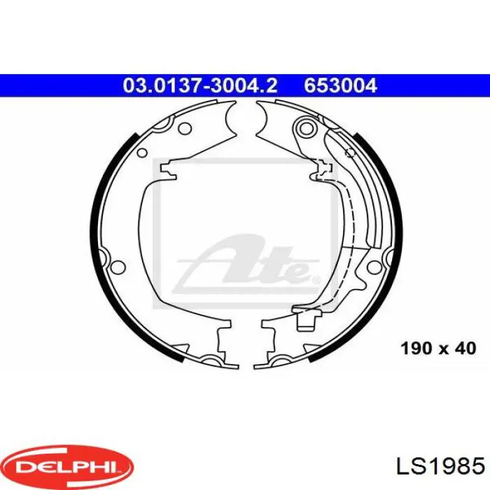 Тормозные колодки стояночного тормоза Delphi LS1985 цена, от 27.05 USD