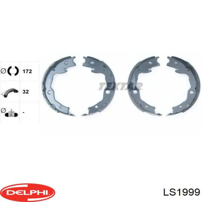 Колодки ручника/стоянкового гальма LS1999 Delphi