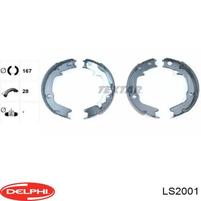 Купить LS2001 Delphi Колодки ручника/стояночного тормоза