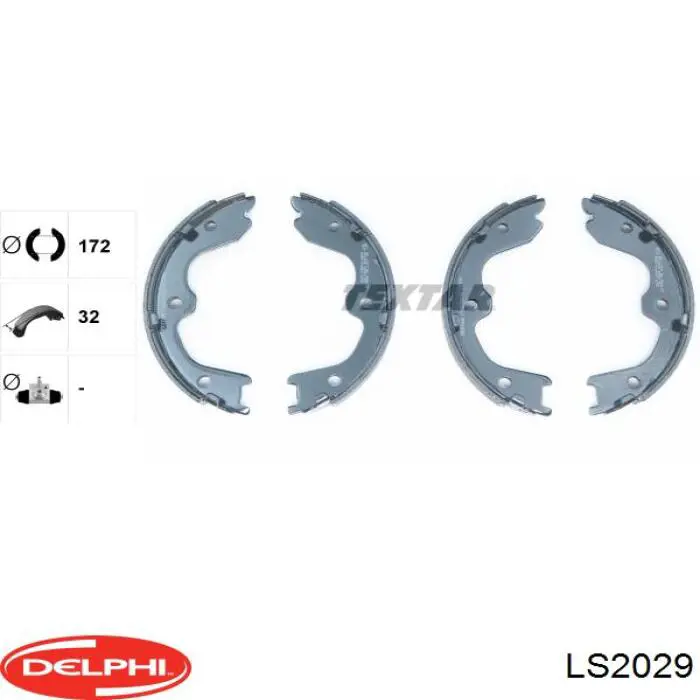 Колодки ручника/стоянкового гальма LS2029 Delphi