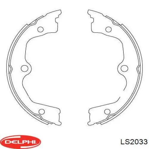 Тормозные колодки стояночного тормоза Delphi LS2033 цена, от 36.05 USD