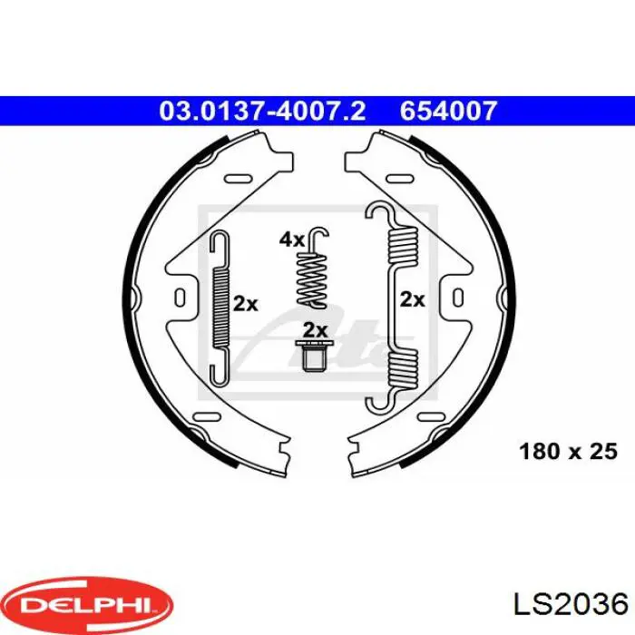 Колодки ручника LS2036 Delphi