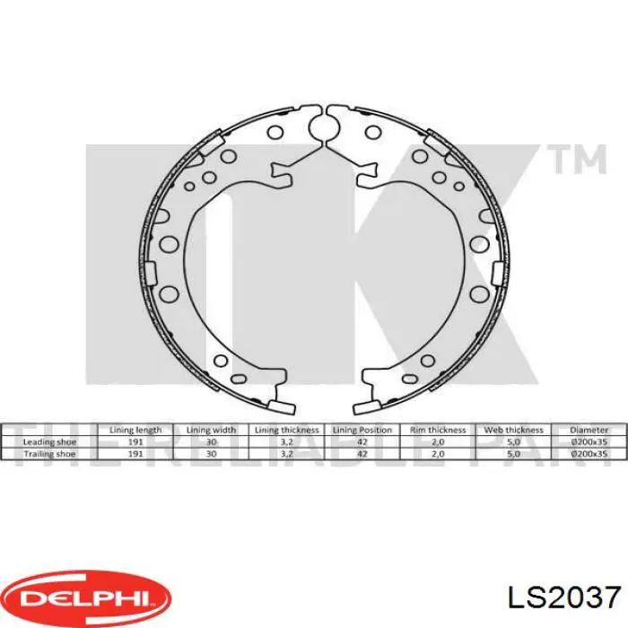 Колодки ручника LS2037 Delphi