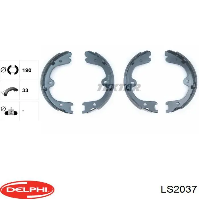 Тормозные колодки стояночного тормоза Delphi LS2037 цена, от 30.61 USD
