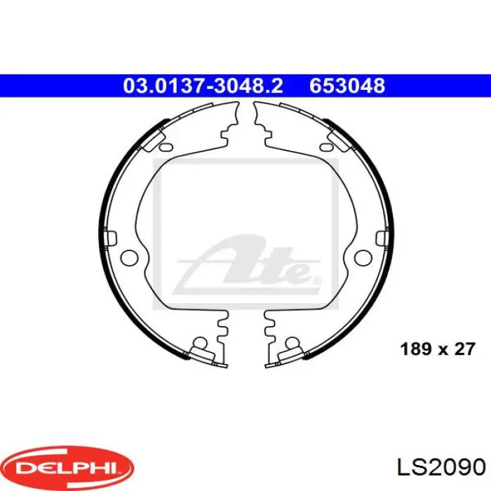 Колодки ручника/стоянкового гальма LS2090 Delphi