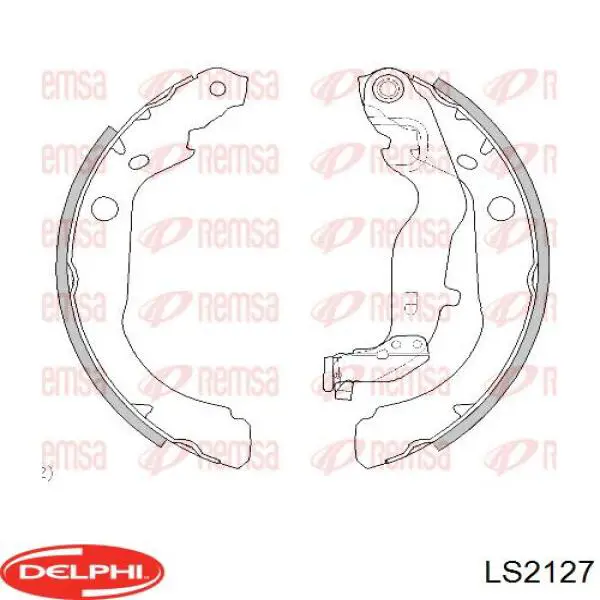 Купить LS2127 Delphi Задние барабанные тормозные колодки