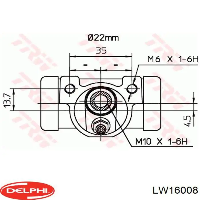 Рабочий тормозной цилиндр Delphi LW16008 цена, от 8.58 USD