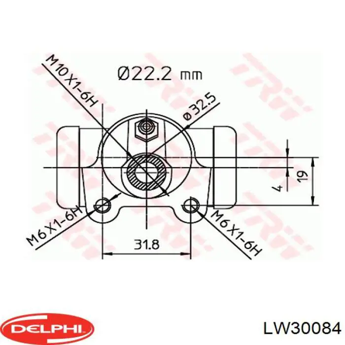 Цилиндр тормозной колесный LW30084 Delphi