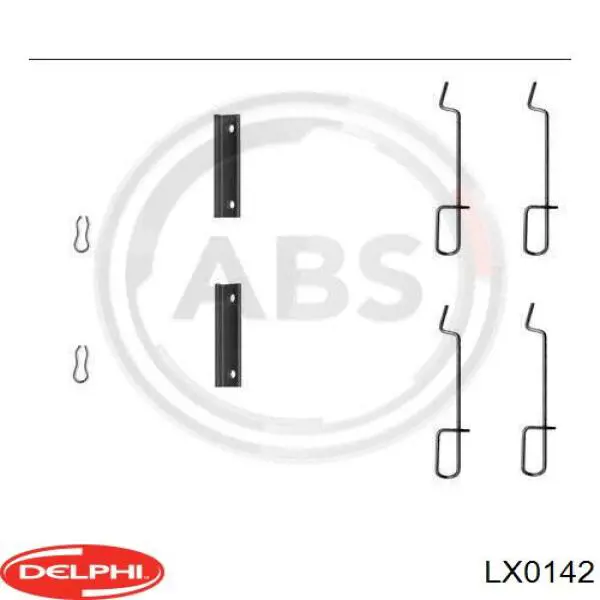 LX0142 Delphi ремкомплект тормозных колодок