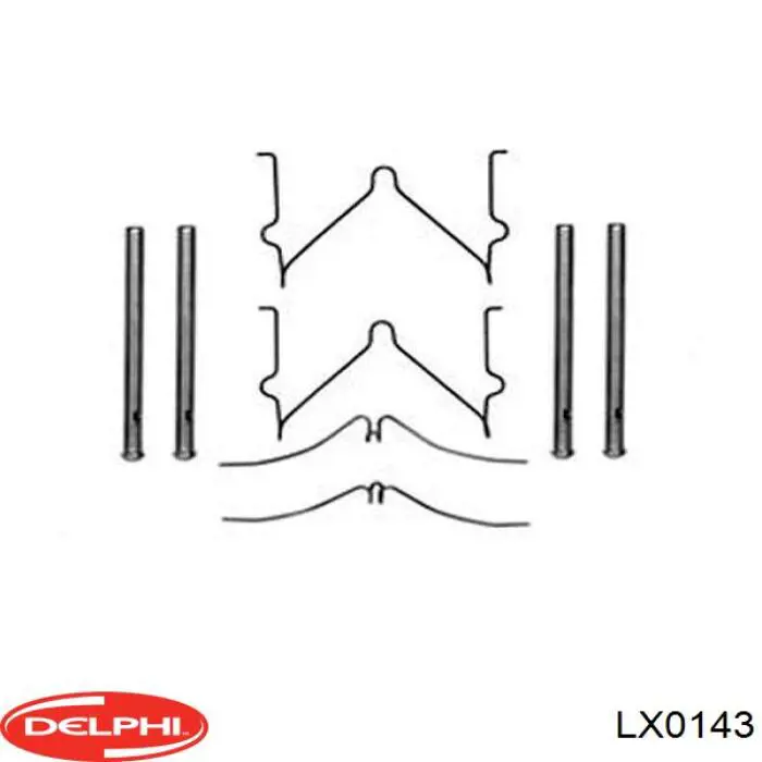 Комплект пружинок крепления дисковых колодок передних LX0143 Delphi