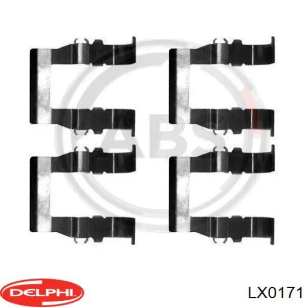LX0171 Delphi комплект пружинок крепления дисковых колодок передних