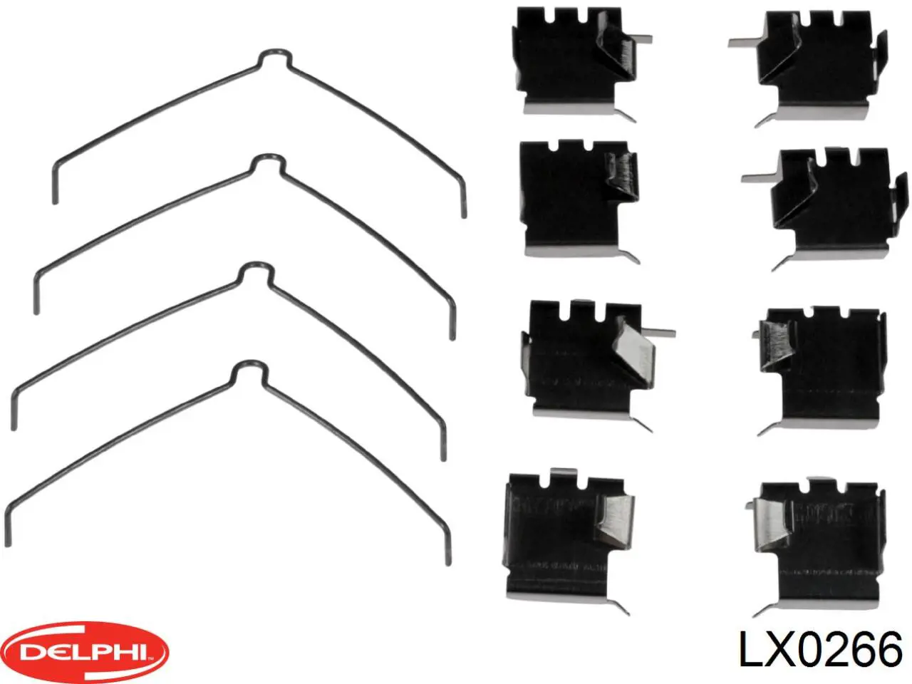 LX0266 Delphi ремкомплект тормозных колодок