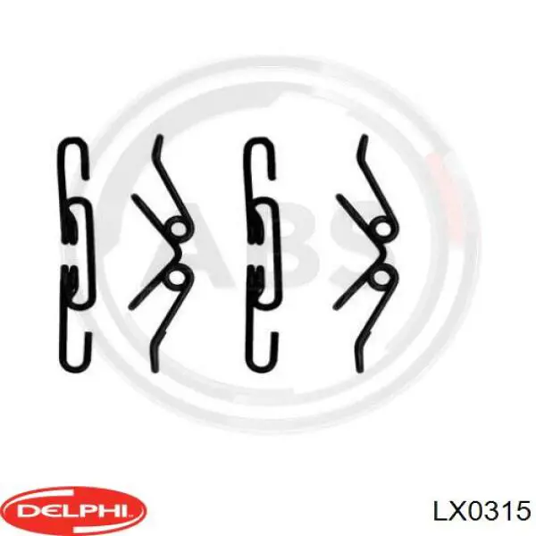 LX0315 Delphi комплект пружинок крепления дисковых колодок задних