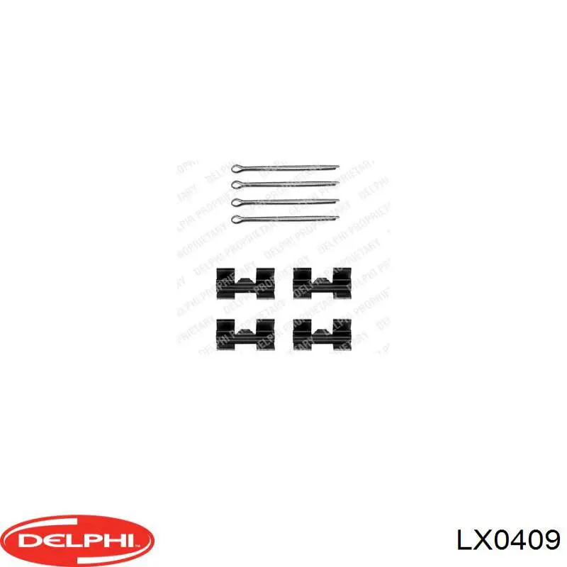 Комплект пружинок кріплення дискових колодок, передніх LX0409 Delphi