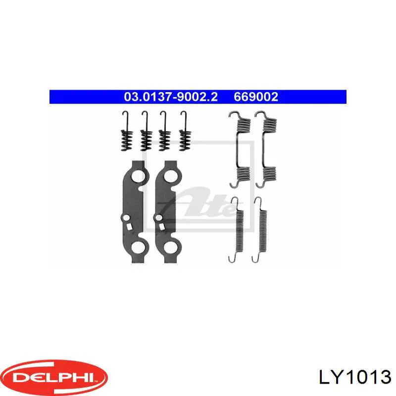 Монтажный комплект задних барабанных колодок LY1013 Delphi