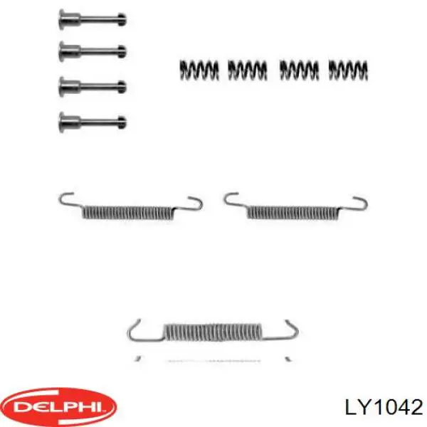 Монтажный комплект задних барабанных колодок LY1042 Delphi