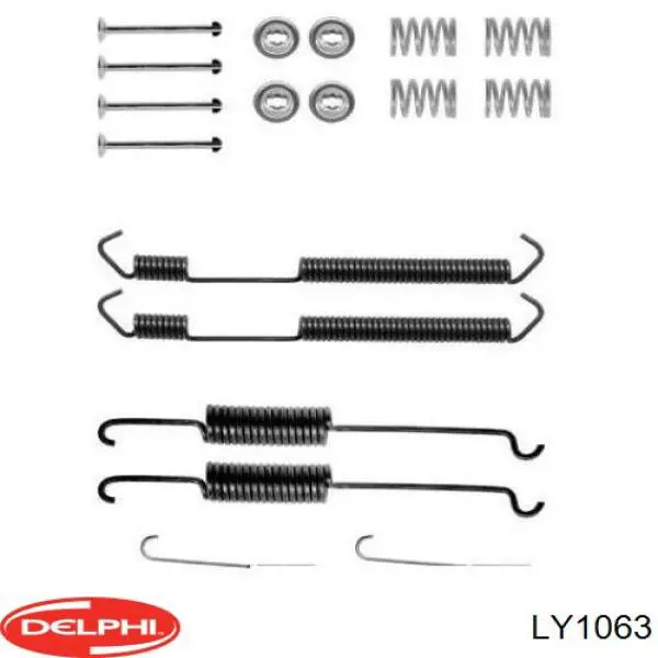 LY1063 Delphi монтажный комплект задних барабанных колодок