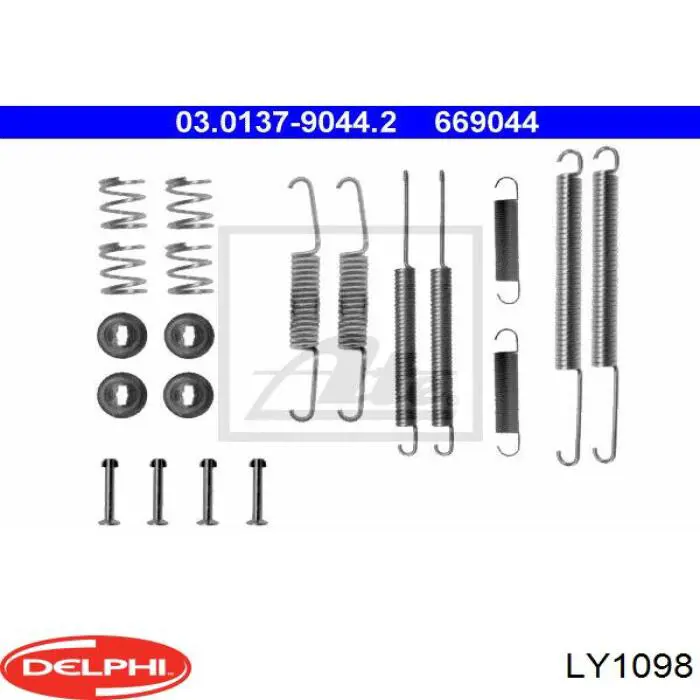 LY1098 Delphi Комплект монтажный задних барабанных колодок