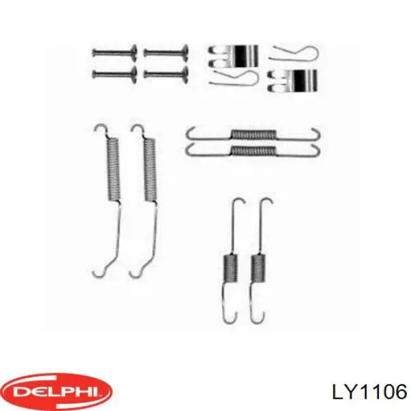 Установочный комплект задних барабанных колодок Delphi LY1106 цена, от 7.48 USD