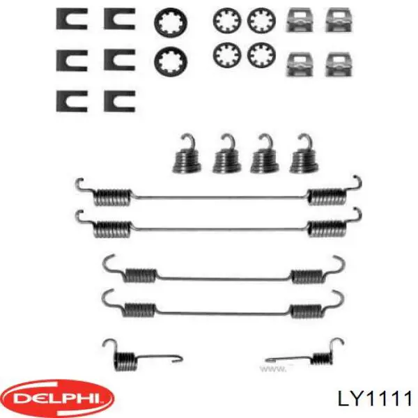 Монтажный комплект задних барабанных колодок LY1111 Delphi