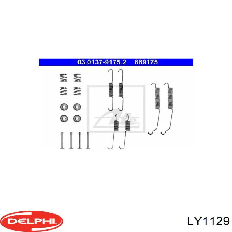 LY1129 Delphi монтажный комплект задних барабанных колодок