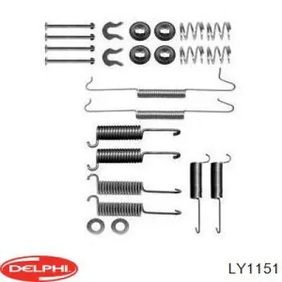 Монтажный комплект задних барабанных колодок LY1151 Delphi