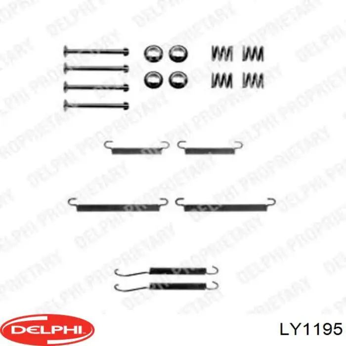 LY1195 Delphi монтажный комплект задних барабанных колодок