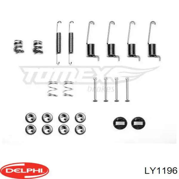 Установочный комплект задних барабанных колодок Delphi LY1196 цена, от 9.26 USD