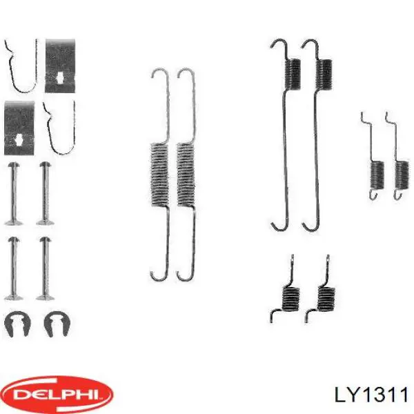Установочный комплект задних барабанных колодок Delphi LY1311 цена, от 6.03 USD