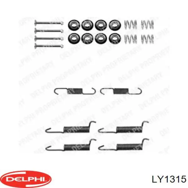 Монтажный комплект задних барабанных колодок LY1315 Delphi