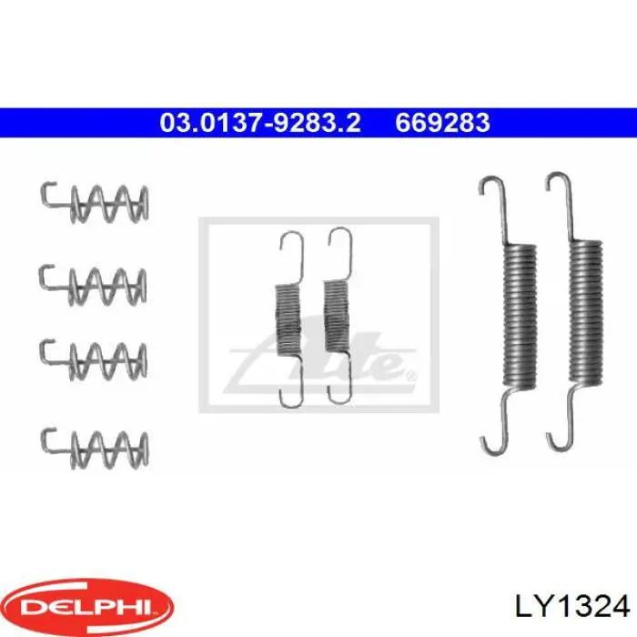 Монтажный комплект задних барабанных колодок LY1324 Delphi