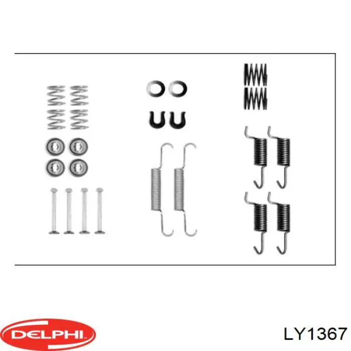 LY1367 Delphi монтажный комплект задних барабанных колодок