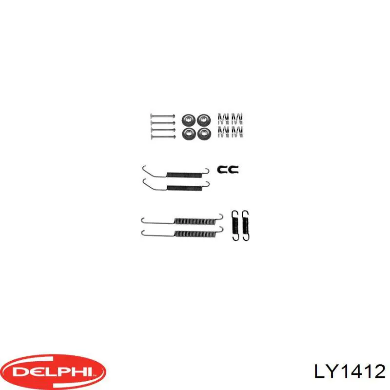 Установочный комплект задних барабанных колодок Delphi LY1412 цена, от 21.23 USD