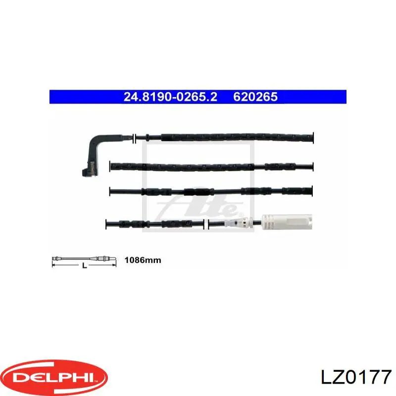 LZ0177 Delphi датчик износа тормозных колодок задний