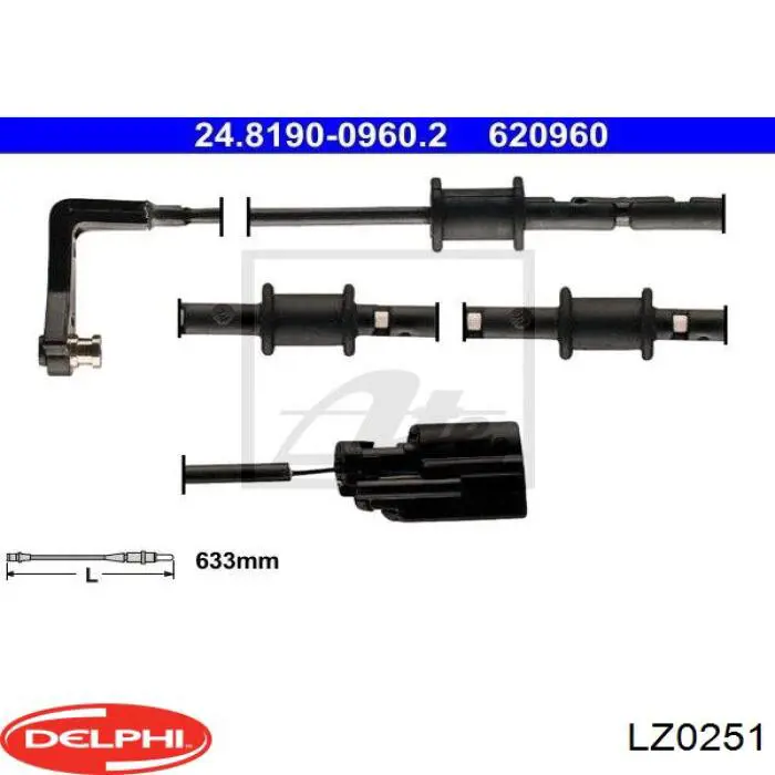 LZ0251 Delphi датчик износа тормозных колодок задний