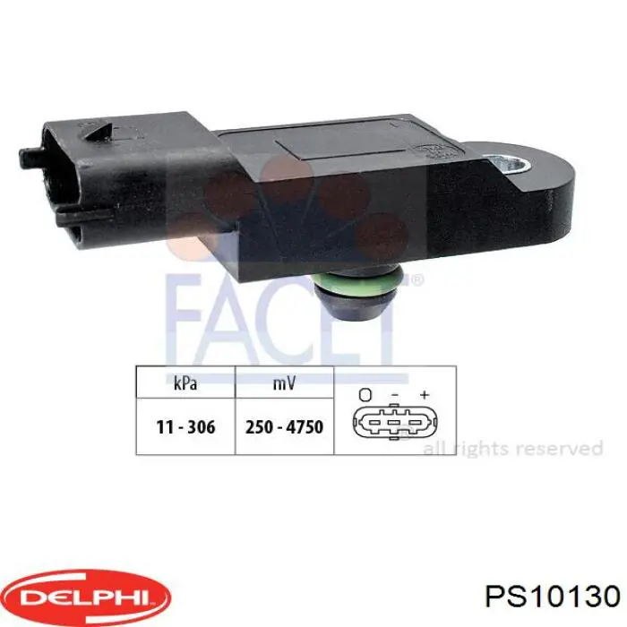Купить PS10130 Delphi Датчик нагнетания воздуха в турбину