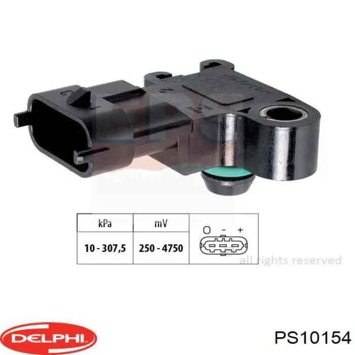 Датчик абсолютного давления в коллекторе Delphi PS10154 цена, от 25.52 USD