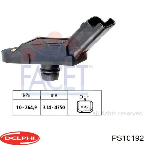 PS10192 Delphi Датчик давления воздуха