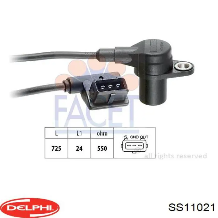 Sensor de posición del cigüeñal SS11021 Delphi