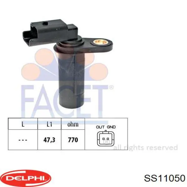 Датчик положения коленчатого вала Delphi SS11050 цена, от 23.10 USD