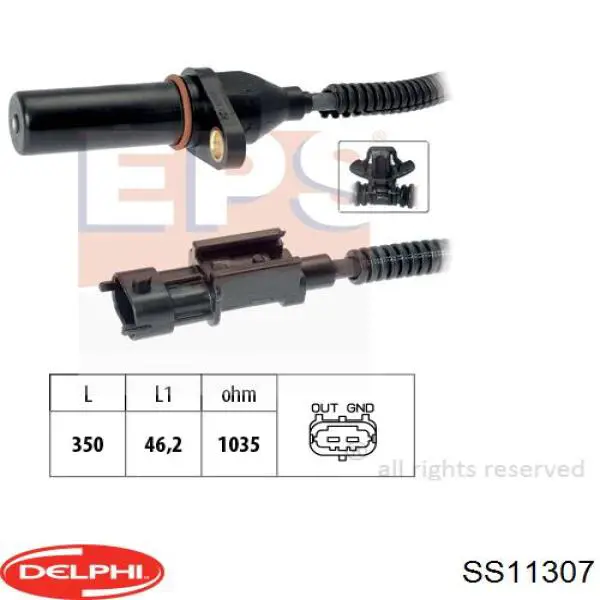 Sensor de posición del cigüeñal SS11307 Delphi