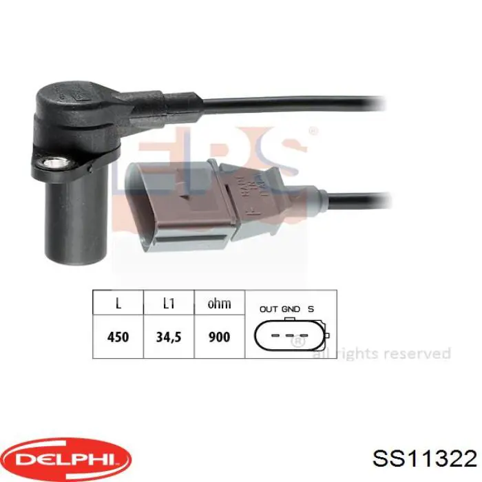 Датчик положения коленчатого вала Delphi SS11322 цена, от 18.77 USD