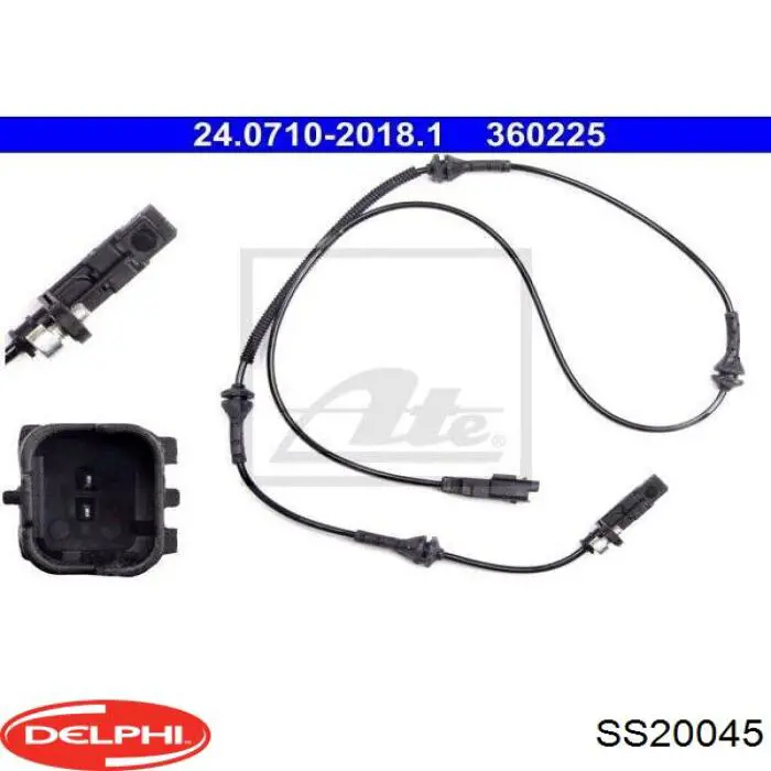 Sensor ABS delantero SS20045 Delphi