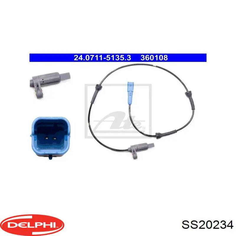 Датчик АБС (ABS) задний Delphi SS20234 цена, от 24.64 USD