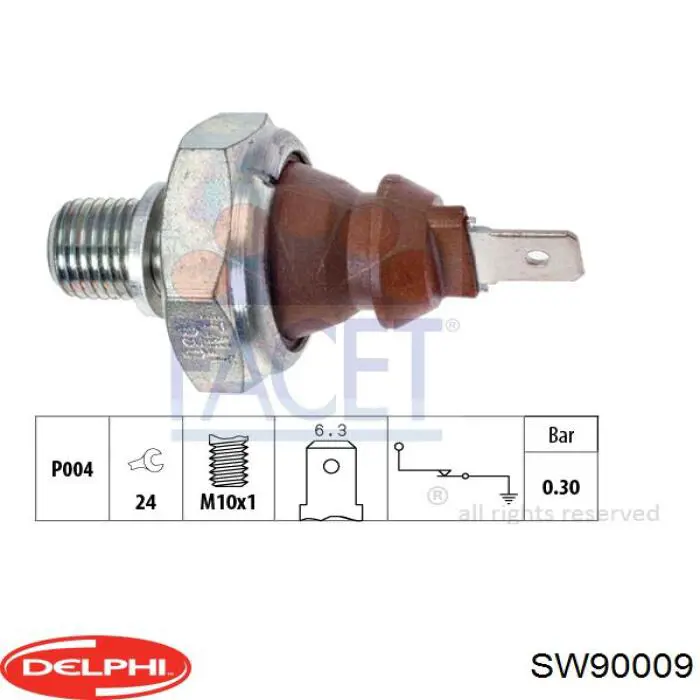 Манометры (указатель давления масла) Delphi SW90009 цена, от 3.91 USD