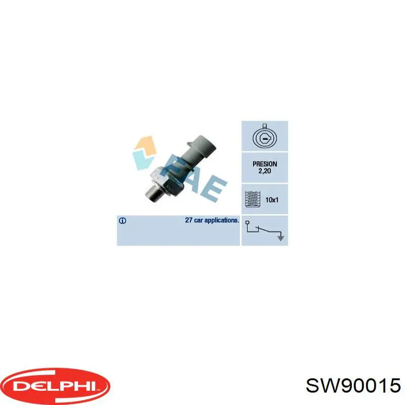 Манометры (указатель давления масла) Delphi SW90015 цена, от 4.69 USD